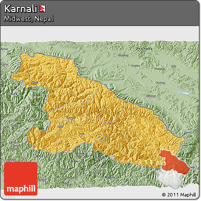 Savanna Style 3D Map of Karnali