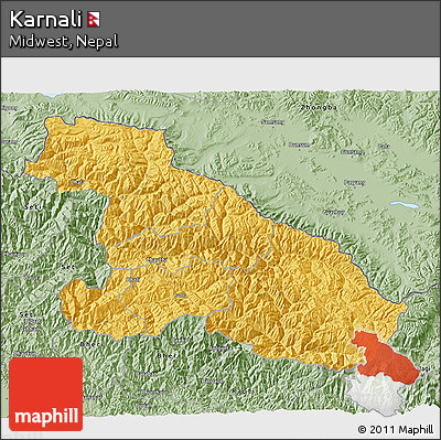 Savanna Style 3D Map of Karnali
