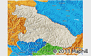 Shaded Relief 3D Map of Karnali, political outside