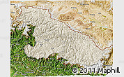 Shaded Relief 3D Map of Karnali, satellite outside