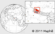 Blank Location Map of Karnali, highlighted country, highlighted parent region, within the entire country