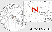 Blank Location Map of Karnali, highlighted parent region, within the entire country