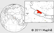 Blank Location Map of Karnali, highlighted parent region
