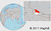 Gray Location Map of Karnali, highlighted parent region
