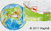 Physical Location Map of Karnali, highlighted country, within the entire country
