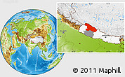 Physical Location Map of Karnali, highlighted country, highlighted parent region