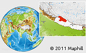 Physical Location Map of Karnali, highlighted country