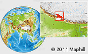Physical Location Map of Karnali, highlighted parent region, within the entire country