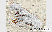 Physical Map of Karnali, shaded relief outside