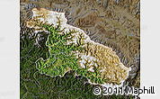 Satellite Map of Karnali, darken