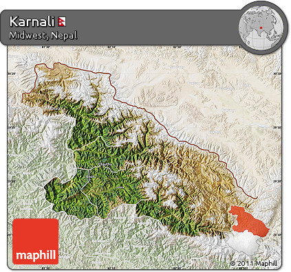 Satellite Map of Karnali, lighten