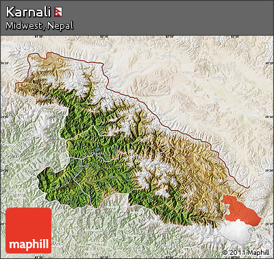 Satellite Map of Karnali, lighten