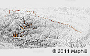 Physical Panoramic Map of Karnali, lighten, desaturated