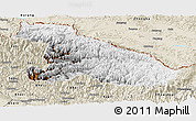 Physical Panoramic Map of Karnali, shaded relief outside