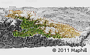 Satellite Panoramic Map of Karnali, desaturated