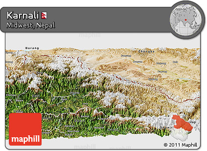 Satellite Panoramic Map of Karnali