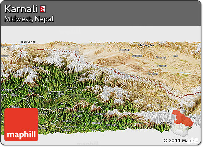 Satellite Panoramic Map of Karnali