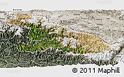 Satellite Panoramic Map of Karnali, semi-desaturated