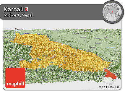 Savanna Style Panoramic Map of Karnali