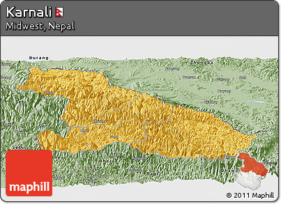 Savanna Style Panoramic Map of Karnali