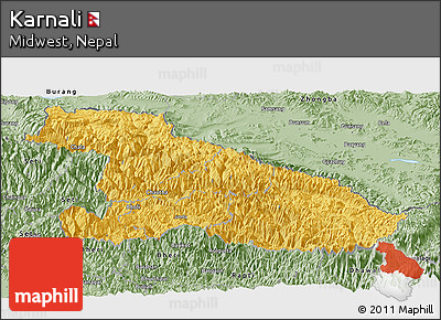 Savanna Style Panoramic Map of Karnali
