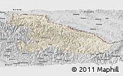 Shaded Relief Panoramic Map of Karnali, desaturated