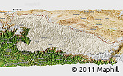 Shaded Relief Panoramic Map of Karnali, satellite outside