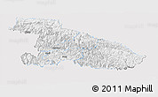 Silver Style Panoramic Map of Karnali, single color outside