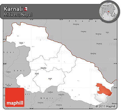 Gray Simple Map of Karnali