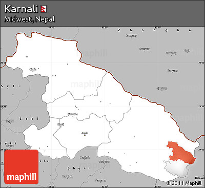 Gray Simple Map of Karnali