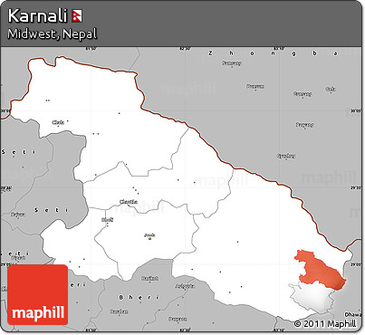 Gray Simple Map of Karnali