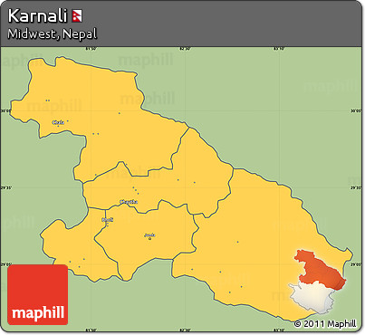 Savanna Style Simple Map of Karnali, cropped outside