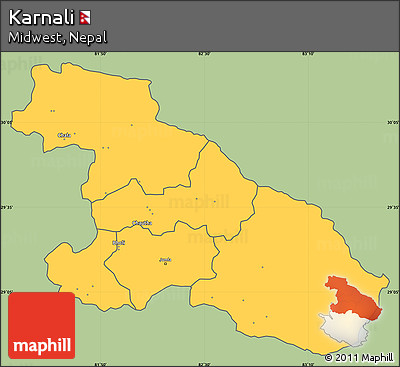 Savanna Style Simple Map of Karnali, cropped outside