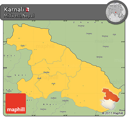 Savanna Style Simple Map of Karnali