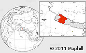 Blank Location Map of Midwest, highlighted country