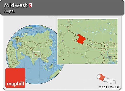 Savanna Style Location Map of Midwest, within the entire country