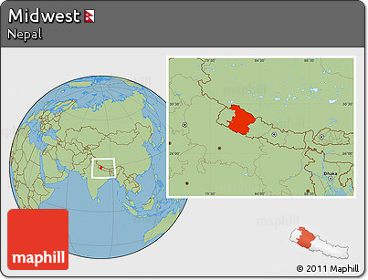Savanna Style Location Map of Midwest, within the entire country