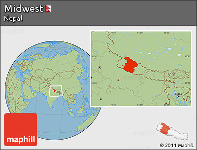 Savanna Style Location Map of Midwest, within the entire country