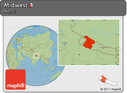 Savanna Style Location Map of Midwest