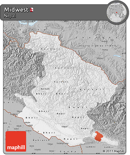 Gray Map of Midwest