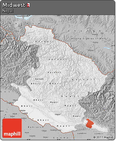 Gray Map of Midwest