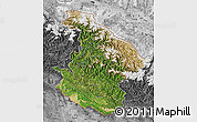 Satellite Map of Midwest, desaturated
