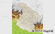 Shaded Relief Map of Midwest, physical outside