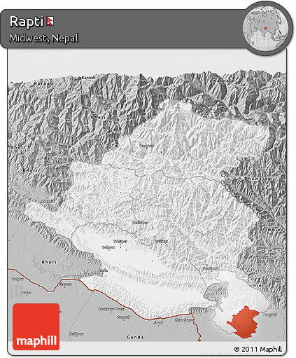 Gray 3D Map of Rapti