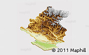 Physical 3D Map of Rapti, cropped outside