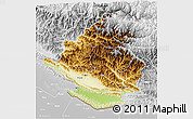 Physical 3D Map of Rapti, lighten, desaturated