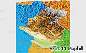 Physical 3D Map of Rapti, political outside