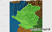 Political 3D Map of Rapti, darken