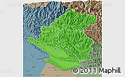 Political 3D Map of Rapti, semi-desaturated