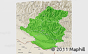 Political 3D Map of Rapti, shaded relief outside